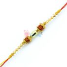 Ethnic Style Auspicious Rudraksh Thread Rakhi with Designer Golden Beads