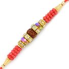 Awesome Diamond Ring and Rudraksha Thread Rakhi