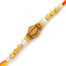 Amazing Golden Triple Beads Pearl Thread Rakhi
