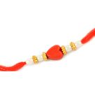 Amazing Central Heart Brooch Pearl Thread Rakhi