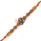 Realistic look of lord Ganesha with sandanwood beads Rakhi