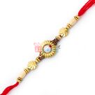 Art of heritage with gold flower and pearl with sandalwood beads