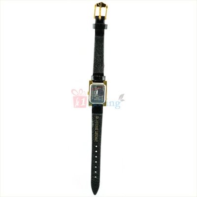 Square Rochees Wrist Watch for Women Leather Strap with Diamond Fitted