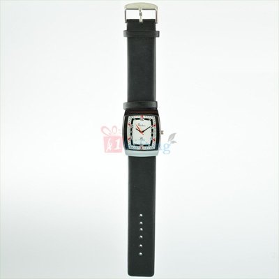 Rochees Ruby Square Wrist Watch for Men with Leather Strap