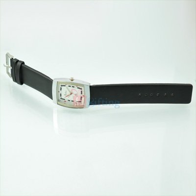 Rochees Ruby Square Wrist Watch for Men with Leather Strap