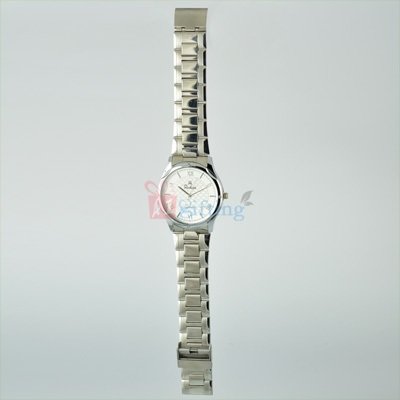 Round Watch for Men Deluxe Bracelet Silver Metal Strap Official Watch 