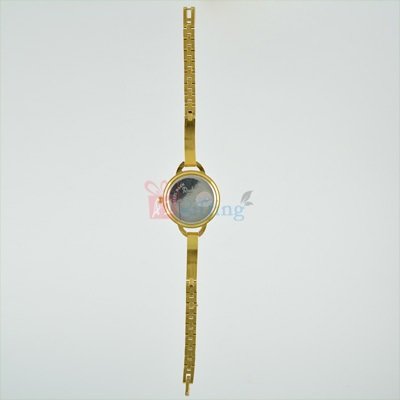 Royal Round Golden Watch for Women with Bracelet Strap