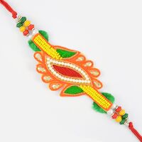 Traditional Kundan Beads Zardozi Rakhi