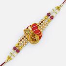 Attractive Diamond Studded Zardozi Rakhi