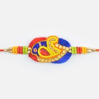 New Stylish Design Peacock On Soft Base Zardosi Work Beautiful Rakhi