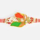 Rich Looking Unique Design Amazing Work of Zardosi On Brother Multi Threaded Rakhi