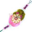 Satin Work Zardosi Special Beaded Rakhi with Color Stones