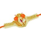 Flowered Zardozi work Pearl n Diamond Rakhdi